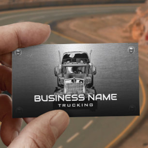 Semi Lastbil Professionell Trucking Faux Metall Visitkort