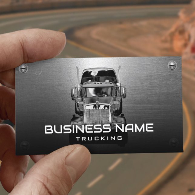 Semi Lastbil Professionell Trucking Faux Metall Visitkort (Skapare uppladdad)
