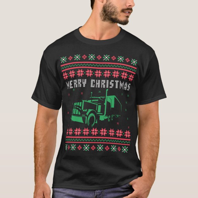 Semi Lastbil Ugly julsötare T-shirt (Framsida)