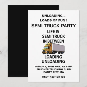 Semi-lastbilar Lastbilsförare Party Inbjudningar