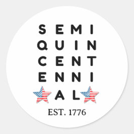 Semi quincentennial 1776 2026 America 250th Year Runt Klistermärke