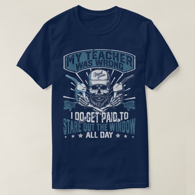 Semi-trailer Funny truck driver  T Shirt (Design framsida)