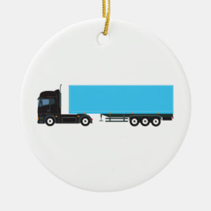 Semi-Trailer Lastbil Transport Lastbilar Julgransprydnad Keramik