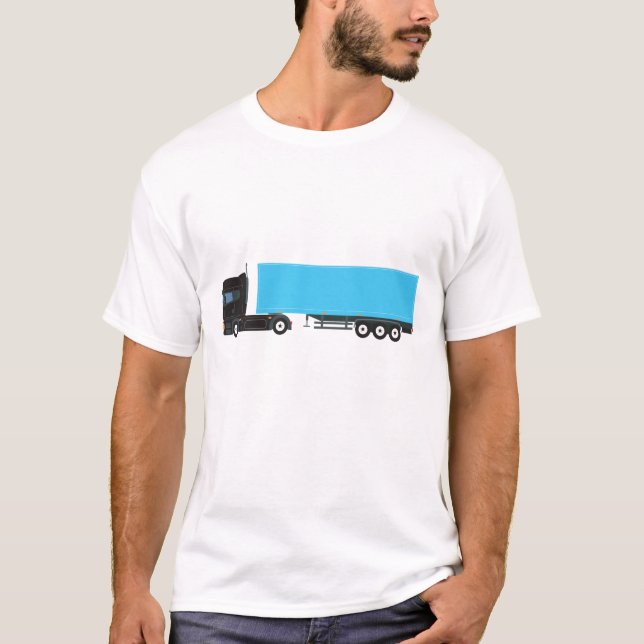 Semi-Trailer Lastbil Transport Lastbilar T Shirt (Framsida)