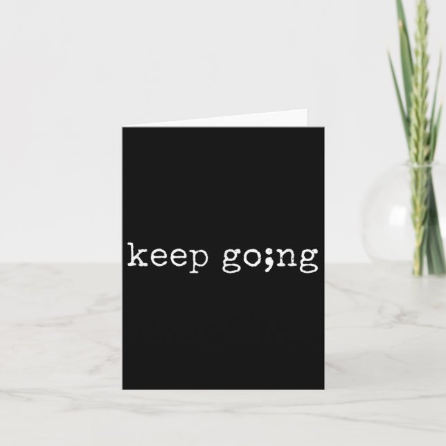 Semicolon Behålla Going Grönt Mental Health Awaren Kort (Framsida)
