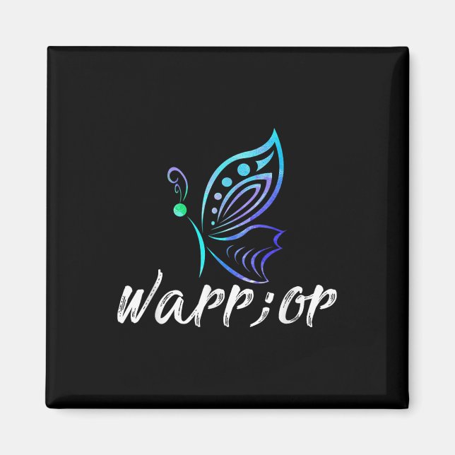 Semicolon Butterfly Shirt - Suicide Prevention Awa Magnet (Framsidan)