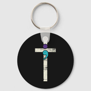 Semicolon Kor Mental Health Awareness Costume Wa Nyckelring