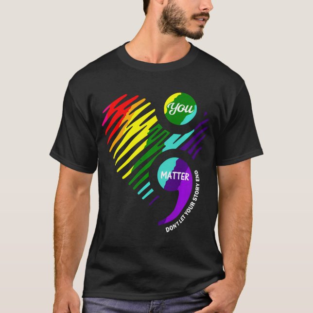 Semicolon Mental Health Awareness Shirt T (Framsida)
