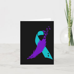 Semicolon Suicide Awareness Ribbon Kort