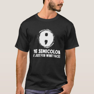 Semicolon Winky Ansikte Grammar T Shirt