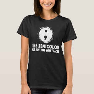 Semicolon Winky Ansikte Grammar T Shirt