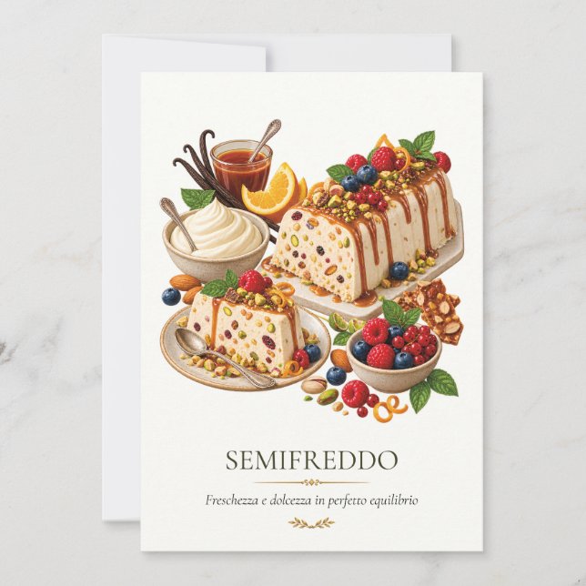 Semifreddo – Vintage Italian Dessert Inbjudningar (Framsida)