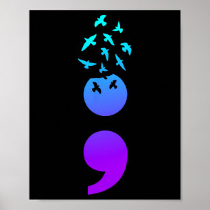 Semikolon Birds Suicide Awareness Suicide Preventi Poster