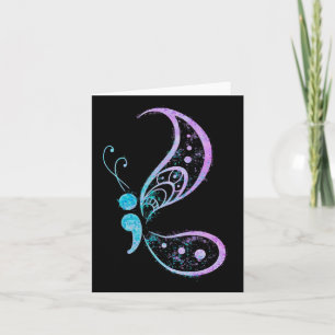 Semikolon Butterfly Semi-colon Tatto Mental Health Kort