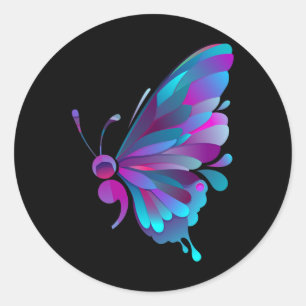 Semikolon Butterfly Semi-colon Tatto Mental Health Runt Klistermärke