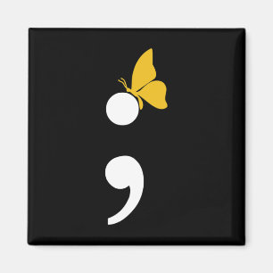 Semikolon Butterfly Suicide Depression Prevention Magnet