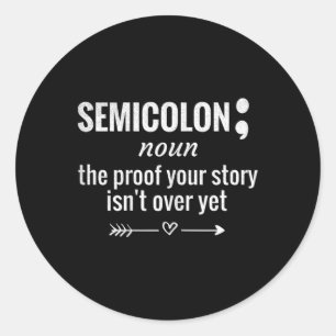 Semikolon Definition Awareness Semiolon Suicide P Runt Klistermärke