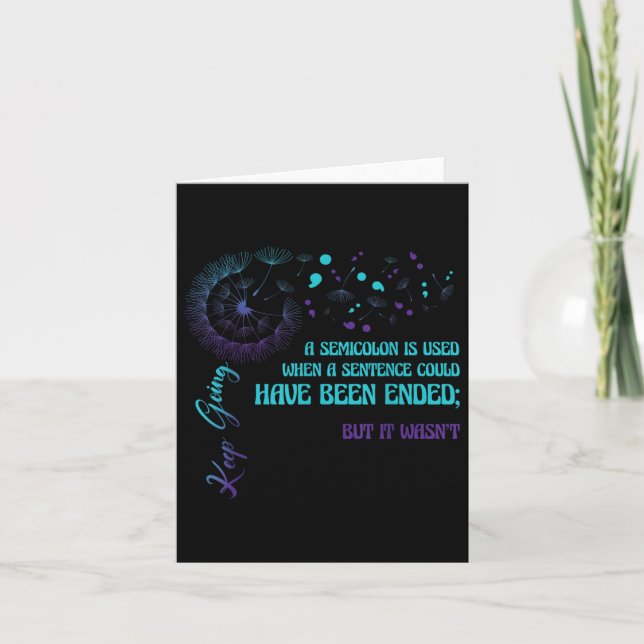 Semikolon Definition Dandelion Suicide Prevention Kort (Framsida)