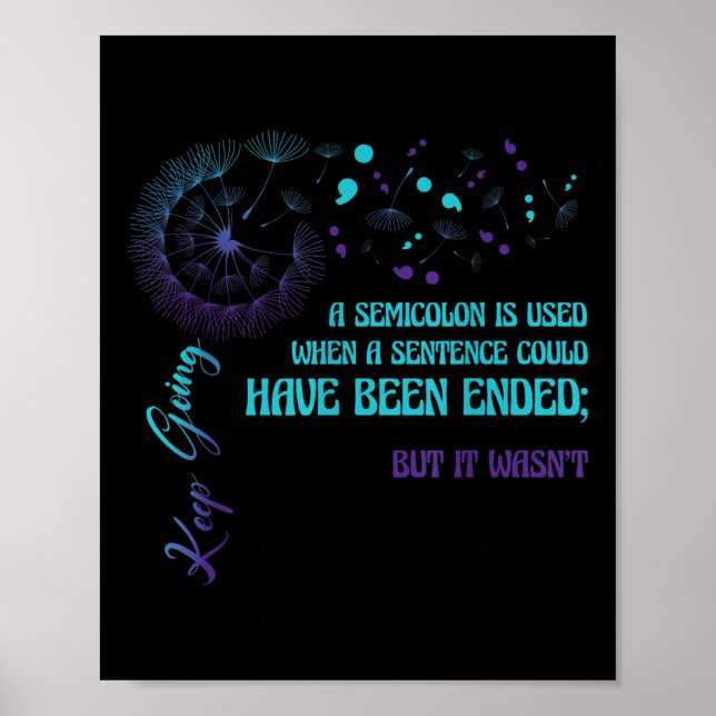 Semikolon Definition Dandelion Suicide Prevention Poster (Framsidan)