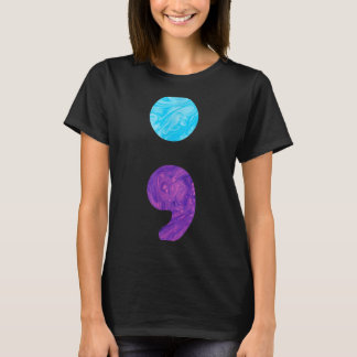 Semikolon depression förebyggande medvetenhet veck t shirt