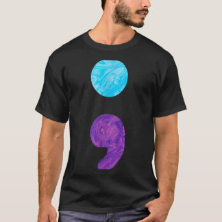 Semikolon depression förebyggande medvetenhet veck t shirt