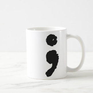 Semikolon, depression och medvetenhet om självmord kaffemugg