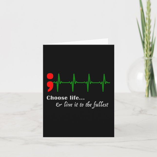 Semikolon Ekg Suicide Awareness Prevention Kort (Framsida)