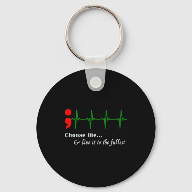 Semikolon Ekg Suicide Awareness Prevention Nyckelring (Framsida)