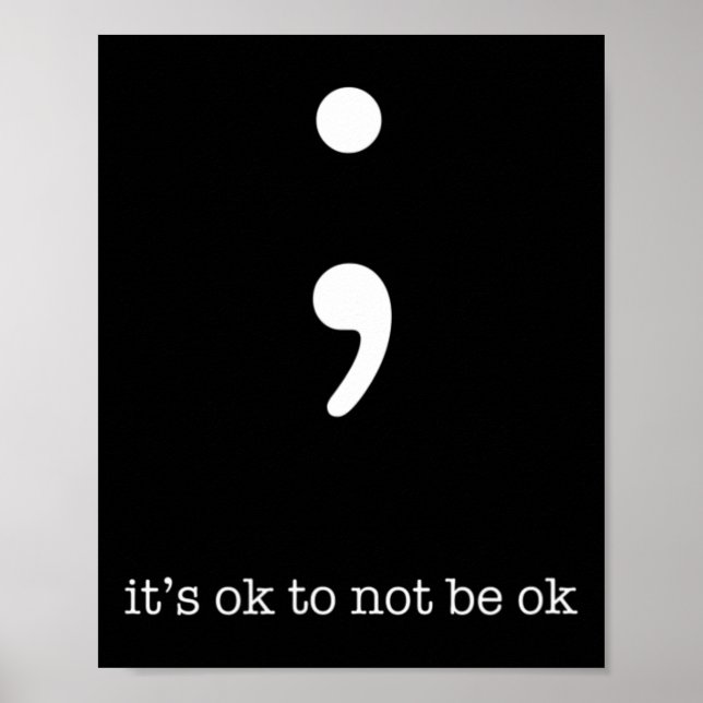Semikolon Health Hälsa Motivation Encouragement Poster (Framsidan)