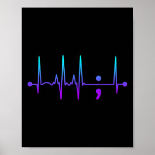 Semikolon Heart Beat Suicide Awareness Suicide Pre Poster
