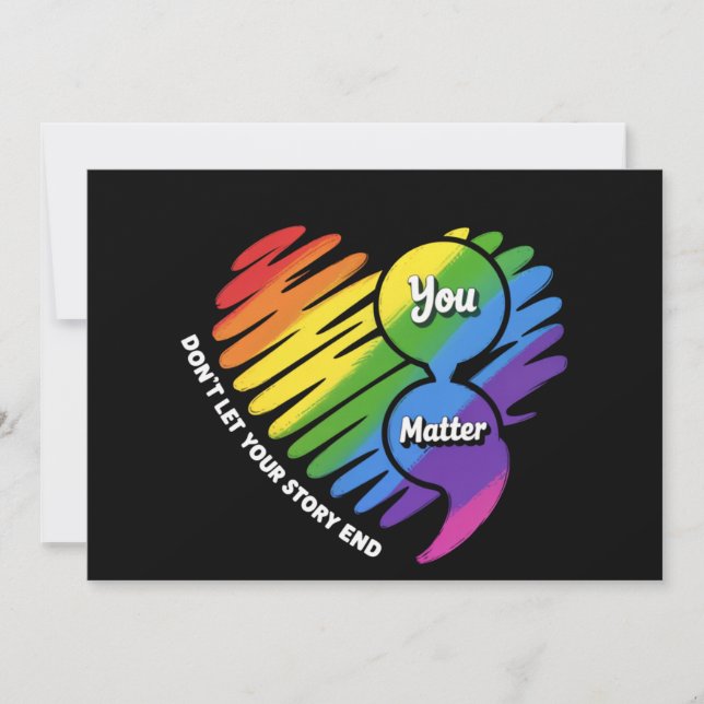 Semikolon HGBTQ Suicide Prevention Mental Health Inbjudningar (Framsida)