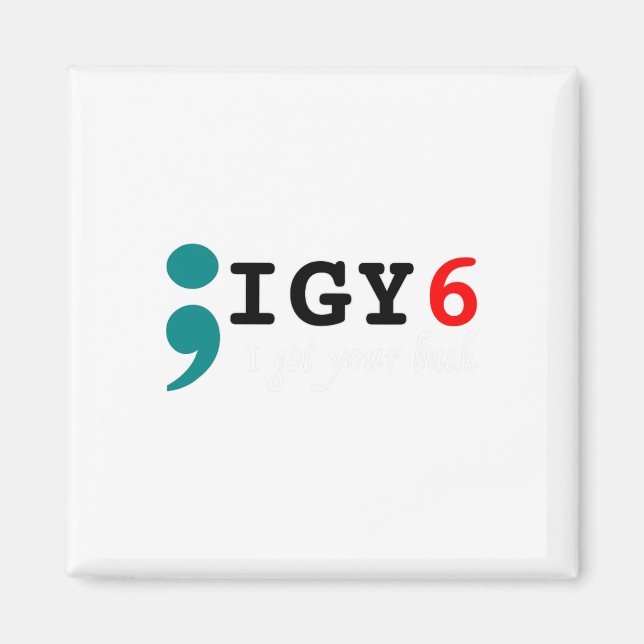 Semikolon I Har din Ck Suicide-medvetenhet Magnet (Framsidan)