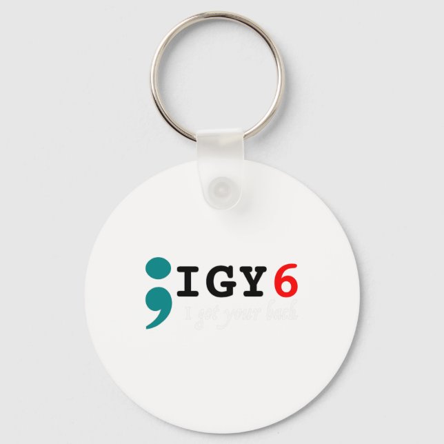 Semikolon I Har din Ck Suicide-medvetenhet Nyckelring (Framsida)