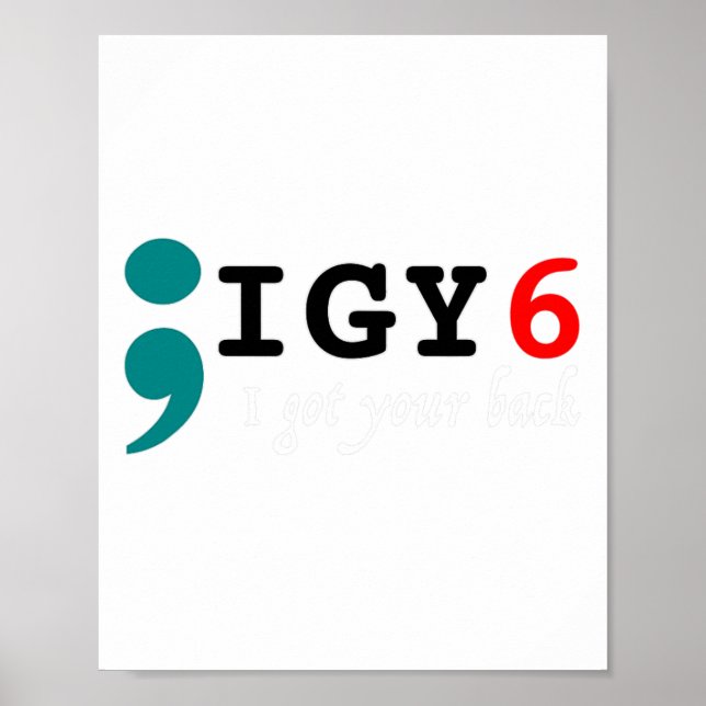 Semikolon I Har din Ck Suicide-medvetenhet Poster (Framsidan)