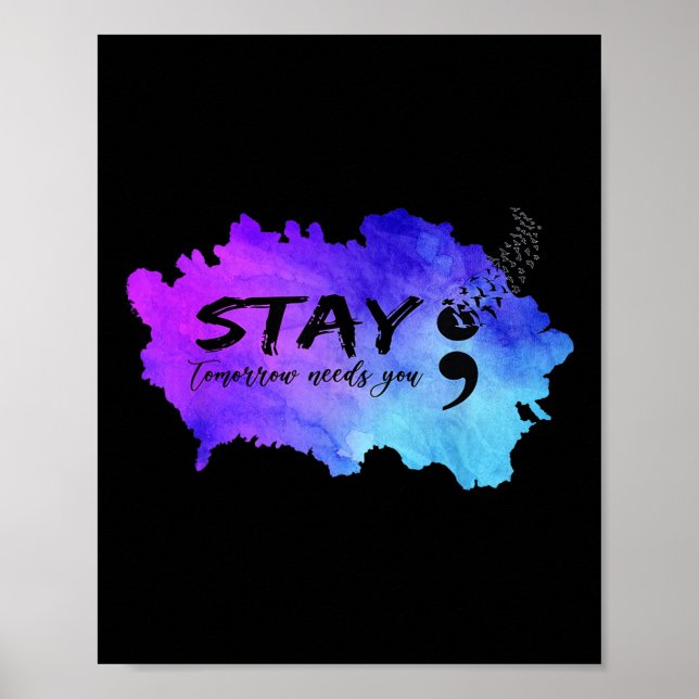 Semikolon I morgon behöver du självmordsförebyggan Poster (Framsidan)