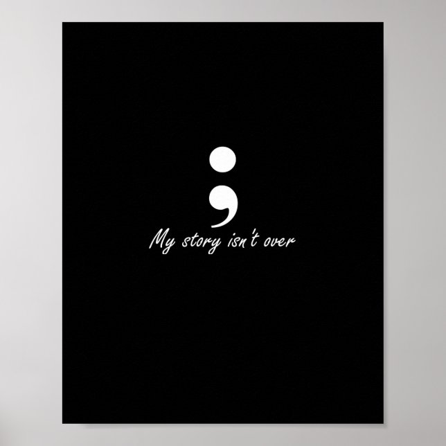 Semikolon Min berättelse är inte över Longsleeve Poster (Framsidan)
