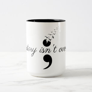 Semikolon - min berättelse Två-Tonar kaffemuggen Två-Tonad Mugg