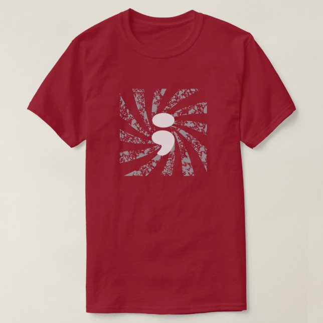 Semikolon på sol-strålar t-shirt (Design framsida)