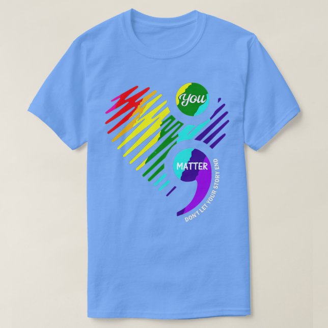 Semikolon Pental Health Awareness  T Shirt (Design framsida)