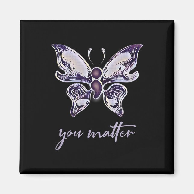 Semikolon Project Depression Awareness Butterfly Y Magnet (Framsidan)