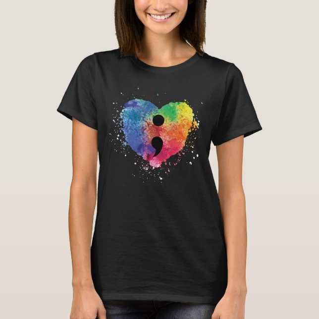 Semikolon Project Mental Health Awareness T Shirt (Framsida)