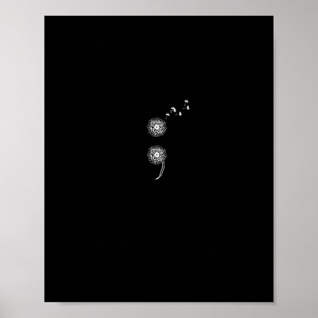 Semikolon Project Suicide Prevention-blåsboll och Poster (Framsidan)