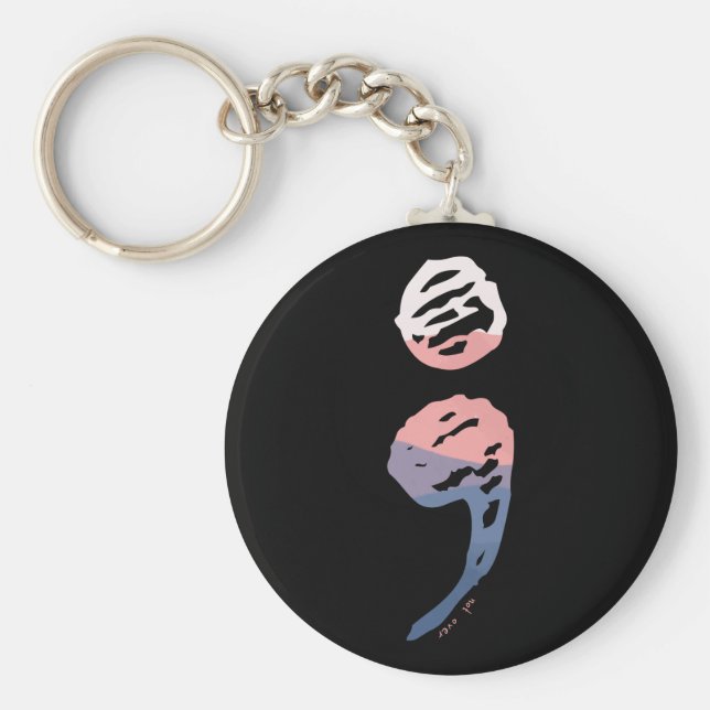 Semikolon - Psykisk hälsa Nyckelring (Framsidan)