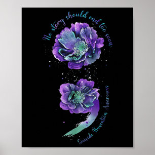 Semikolon Shirt Suicide Prevention Awareness Menta Poster