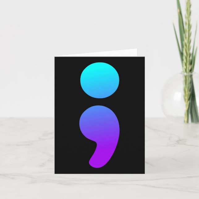 Semikolon Suicide Awareness Semi Colon Suicide pre Kort (Framsida)