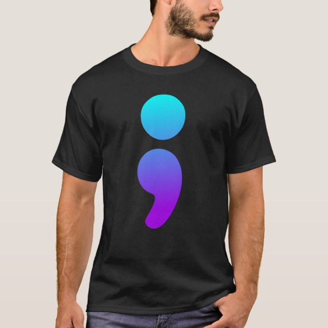Semikolon Suicide Awareness Semi Colon Suicide T Shirt (Framsida)