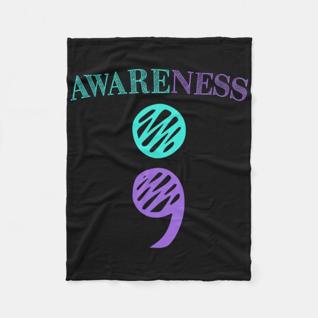 Semikolon Suicide Prevention Awareness 4 Fleecefilt (Framsidan)