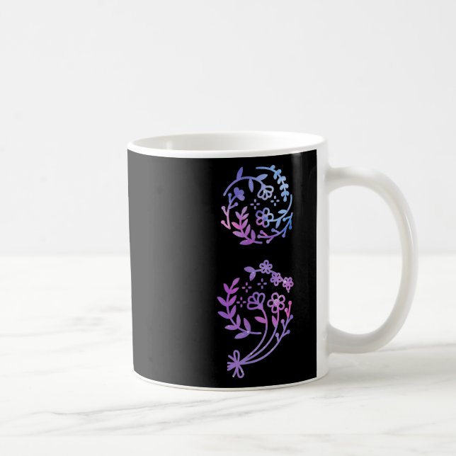 Semikolon Suicide Prevention Awareness Flower Teal Kaffemugg (Höger)