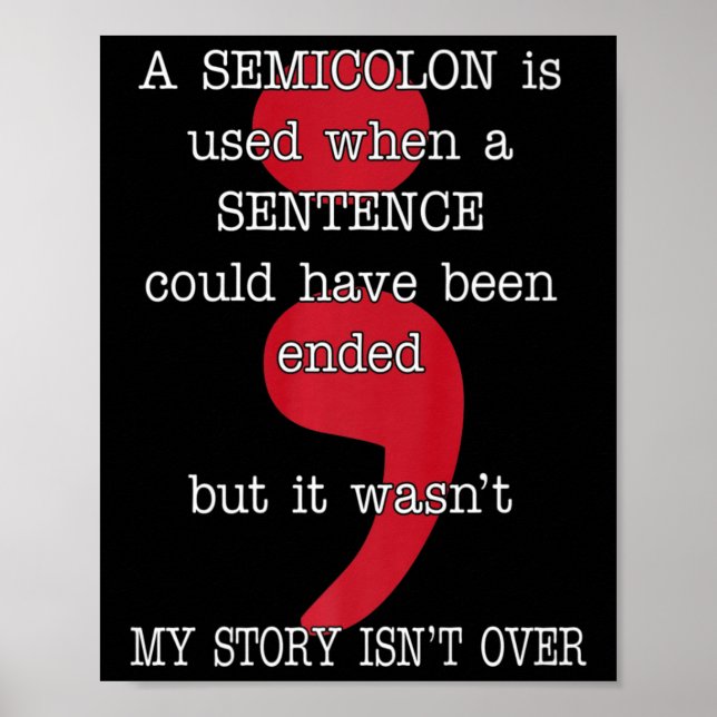 Semikolon Suicide Prevention Awareness My Story Te Poster (Framsidan)
