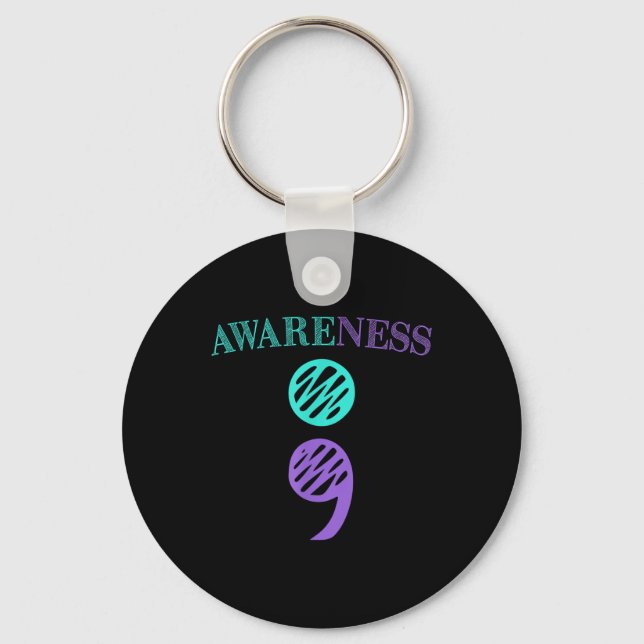 Semikolon Suicide Prevention Awareness Nyckelring (Framsida)